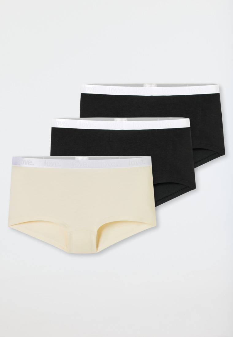 Schiesser Shorts 3er-Pack Organic Cotton schwarz / off-white - 95/5 Zeitbegrenzte Promotion