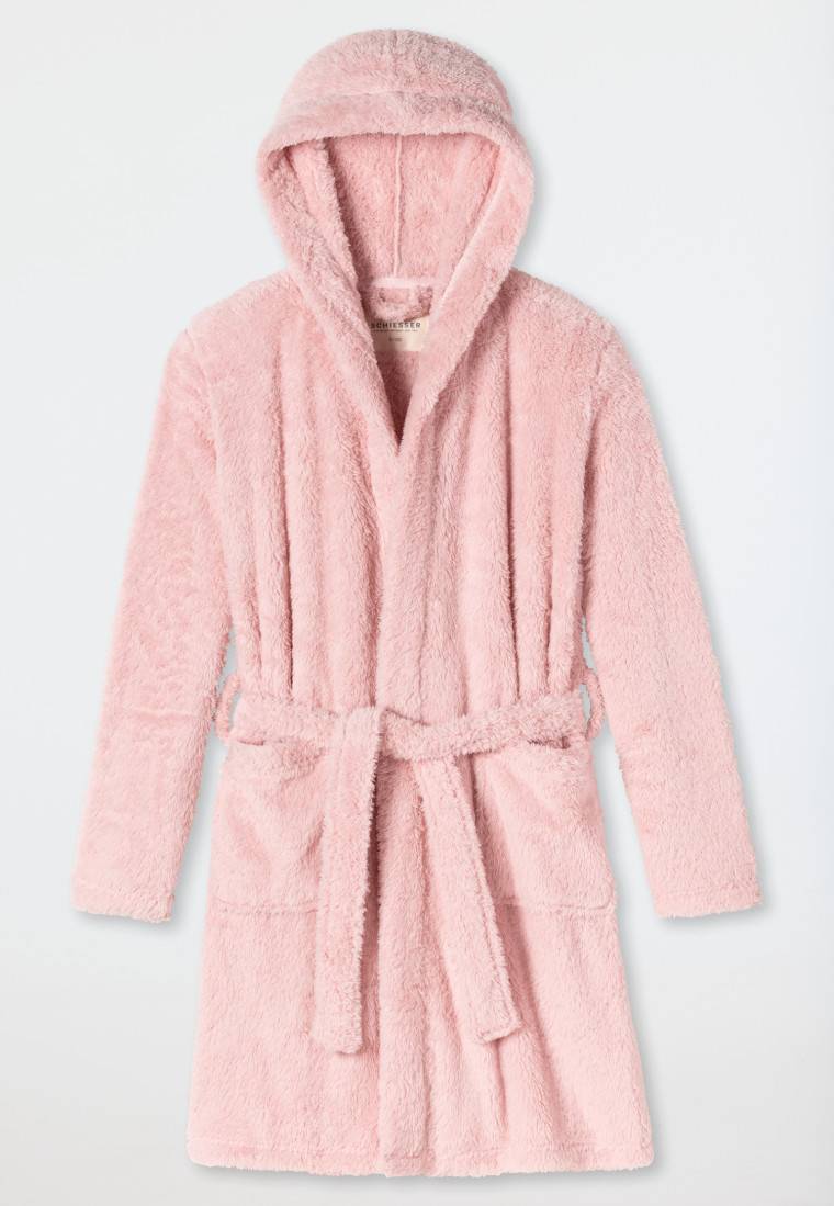 Schiesser Bademantel Teddy-Fleece rosé - Original Classics Im Verkauf