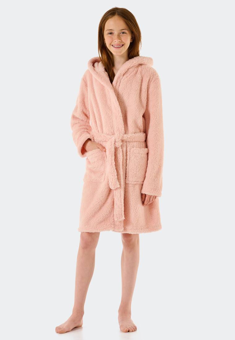 Schiesser Bademantel Teddy-Fleece rosé - Original Classics Im Verkauf
