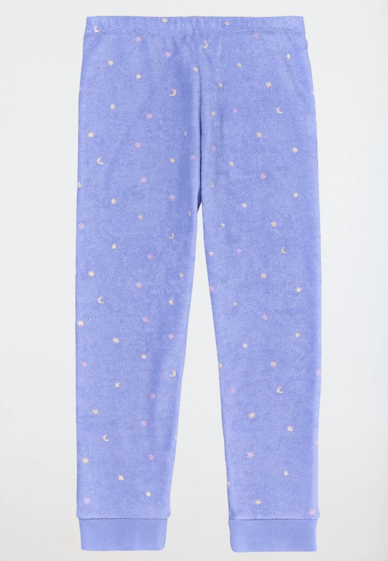 Schiesser Schlafanzug lang Frottee Organic Cotton Bündchen Sterne flieder - Girls World 50% Rabatt für begrenzte Zeit