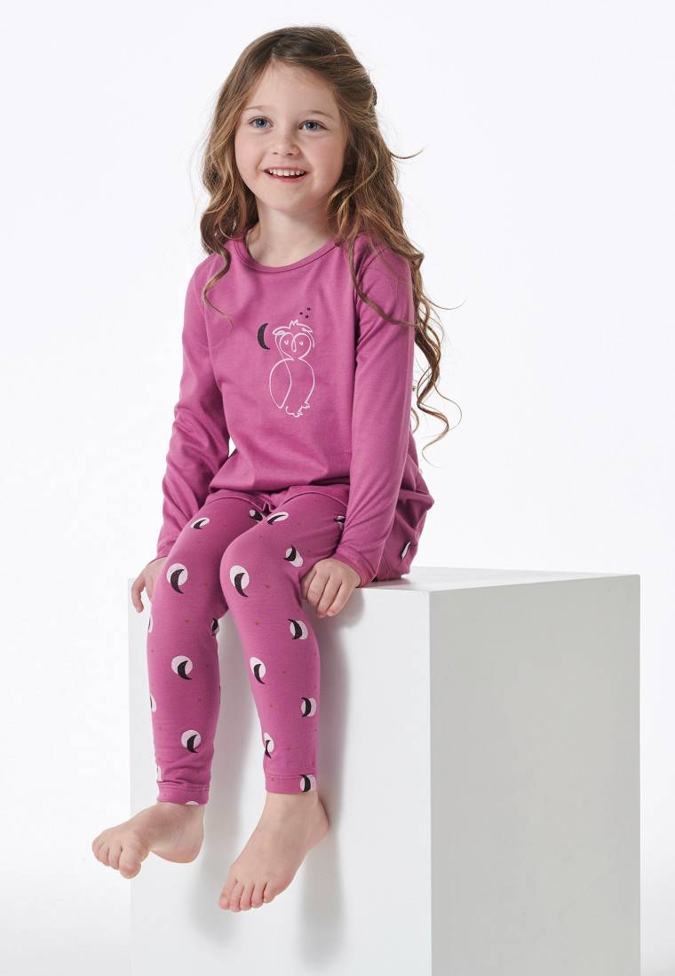 Schiesser Schlafanzug lang Leggings Eule Mond malve - Natural Love