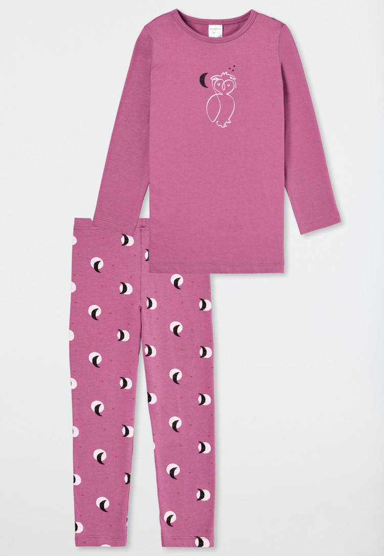 Schiesser Schlafanzug lang Leggings Eule Mond malve - Natural Love Schlussverkauf