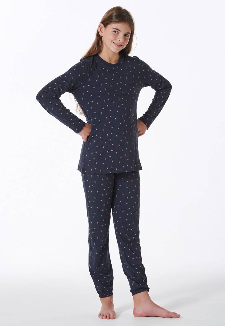 Schiesser Schlafanzug lang Bündchen nachtblau - Nightwear
