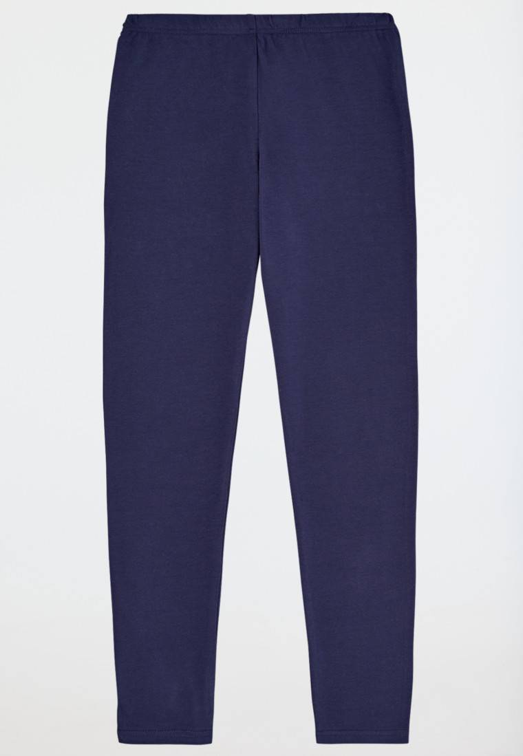Schiesser Schlafanzug lang Plüsch-Shirt Leggings nachtblau - Nightwear Begrenztes Angebot