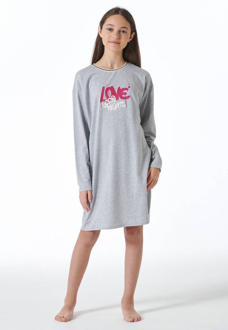 Schiesser Nachthemd langarm grau-meliert - Nightwear Black Friday