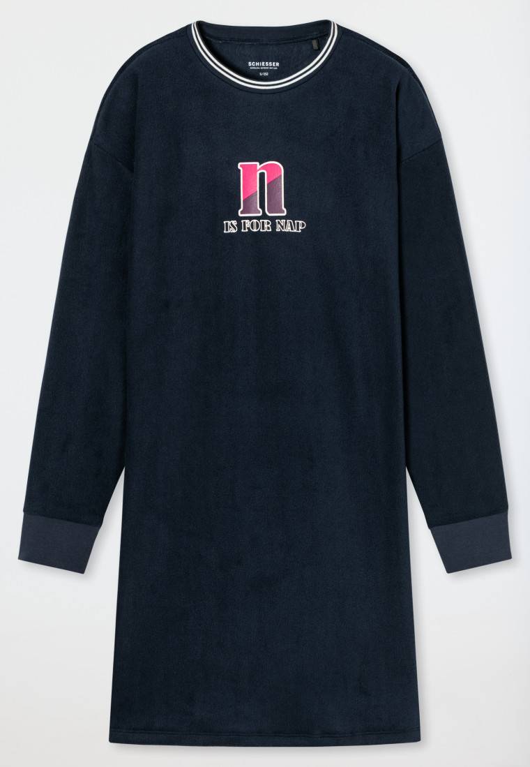 Schiesser Sleepshirt langarm Fleece Bündchen nachtblau - Teens Nightwear Zeitlich begrenztes Angebot