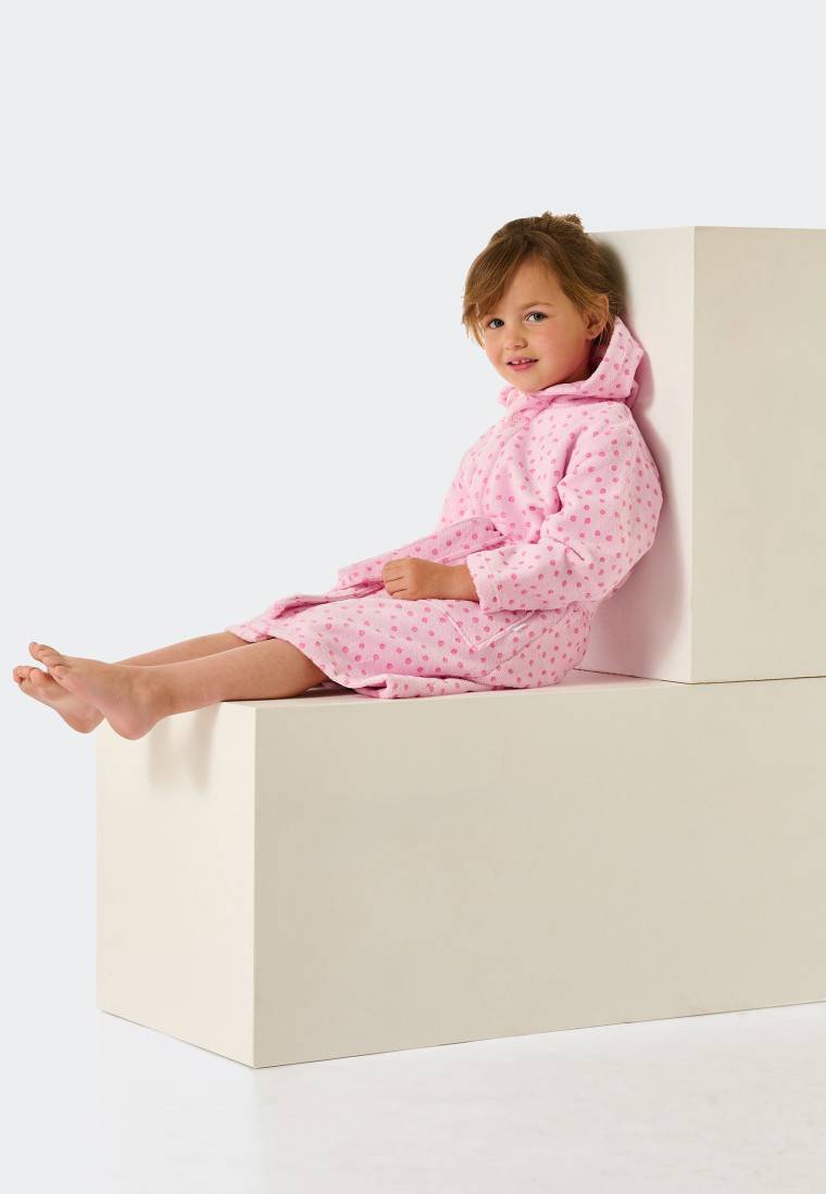 Schiesser Bademantel Velour Punkte rosa - Original Classics VIP-Rabatte