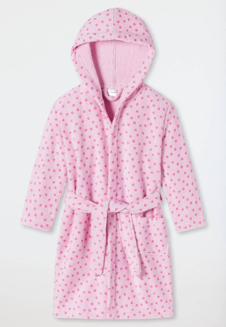 Schiesser Bademantel Velour Punkte rosa - Original Classics VIP-Rabatte