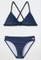Schiesser Bustier-Bikini Wirkware recycelt LSF40+ Streifen dunkelblau - Diver Dreams