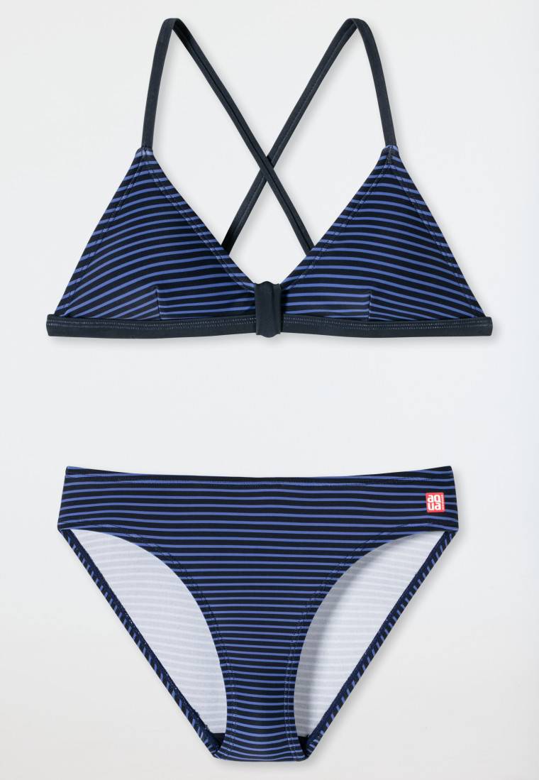 Schiesser Bustier-Bikini Wirkware recycelt LSF40+ Streifen dunkelblau - Diver Dreams Letzte 3 Tage