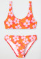 Schiesser Bustier-Bikini Wirkware recycelt LSF40+ gefüttert Blumen rot - Aqua Teen Girls