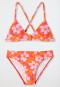 Schiesser Bustier-Bikini Wirkware recycelt LSF40+ Blumen rot - Aqua Teen Girls Neueste Stile