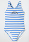 Schiesser Badeanzug Wirkware recycelt LSF40+ Racerback Streifen hellblau - Aqua Teen Girls