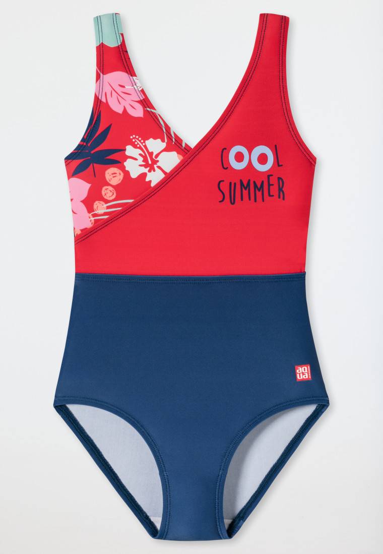 Schiesser Badeanzug Wirkware recycelt LSF40+ Colour-Blocking Blumen mehrfarbig - Cat Zoe Bis zu 50% Rabatt