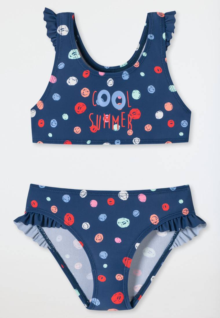 Schiesser Bustier-Bikini Wirkware recycelt LSF40+ Racerback Punkte Rüschen mehrfarbig - Cat Zoe Nur für heute