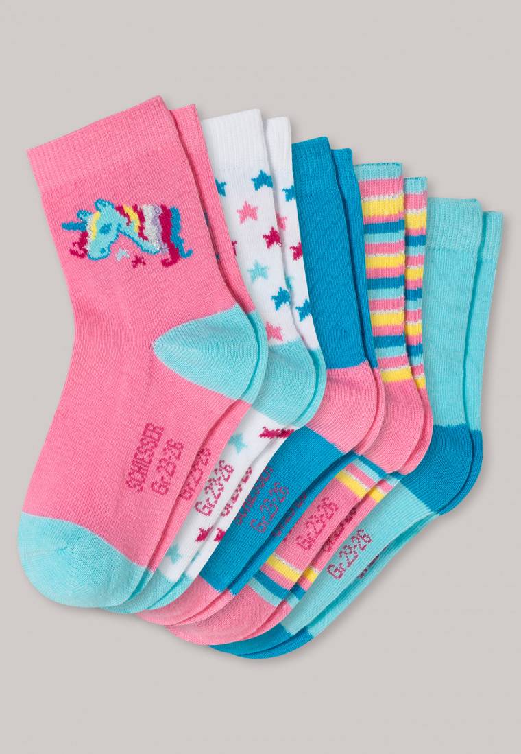 Schiesser Mädchensocken 5er-Pack mehrfarbig - Einhorn Sonderangebot der Fabrik