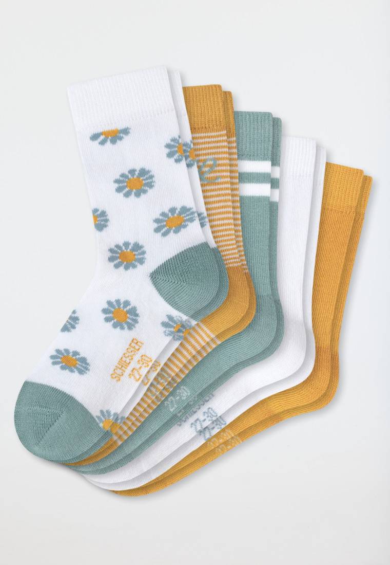 Schiesser Mädchensocken 5er-Pack Blumen mehrfarbig - Blume Super Rabatt