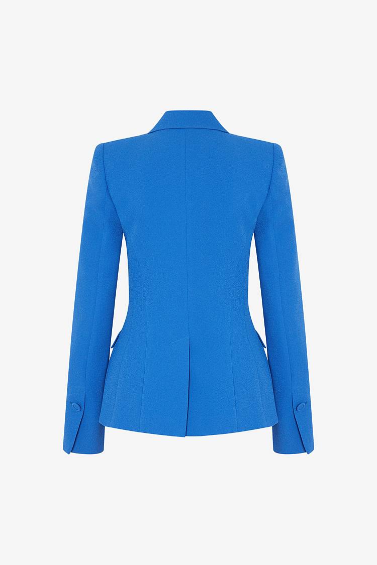 ﻿Sly 010 Einreihiger Blazer mit Pattentaschen aus Crêpe-Envers-Satin Jubiläumsangebot