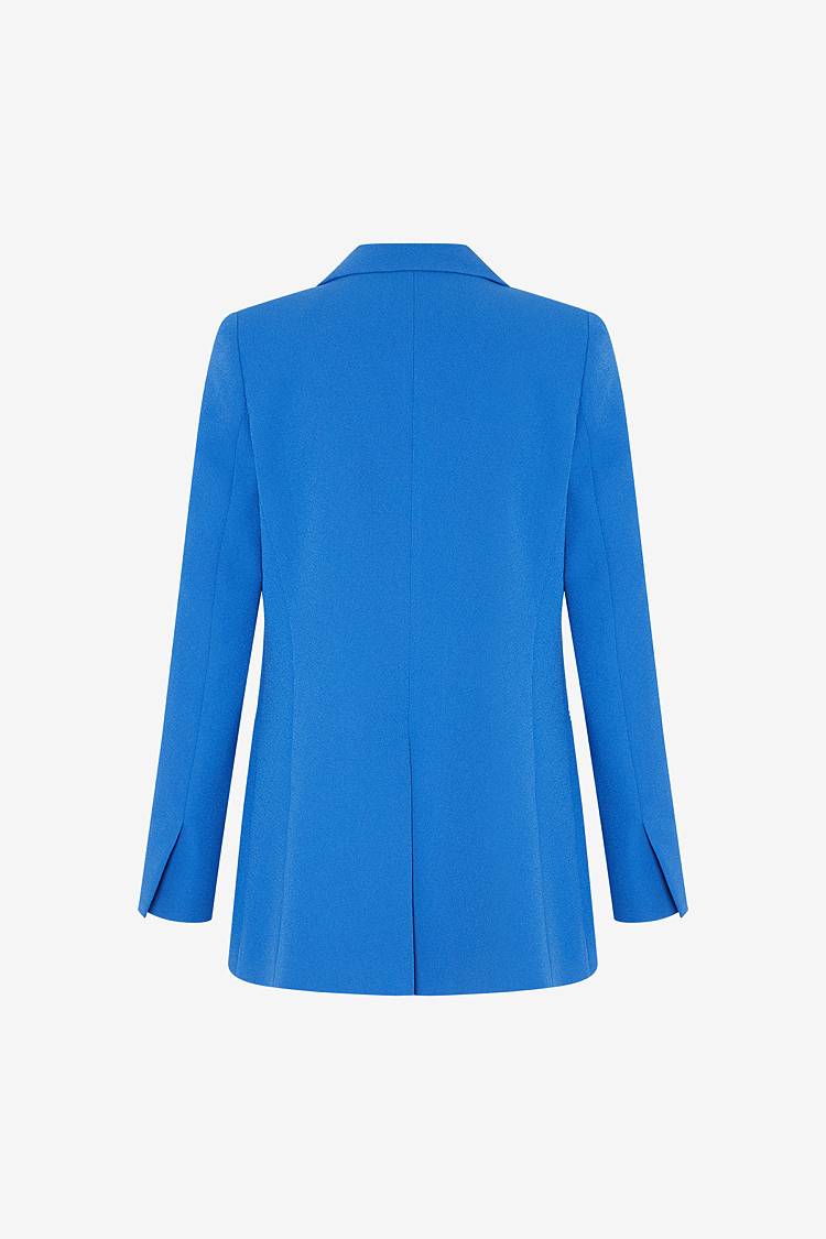 Sly 010 Lang geschnittener knopfloser Blazer aus Crêpe-envers-Satin Heißer Verkauf