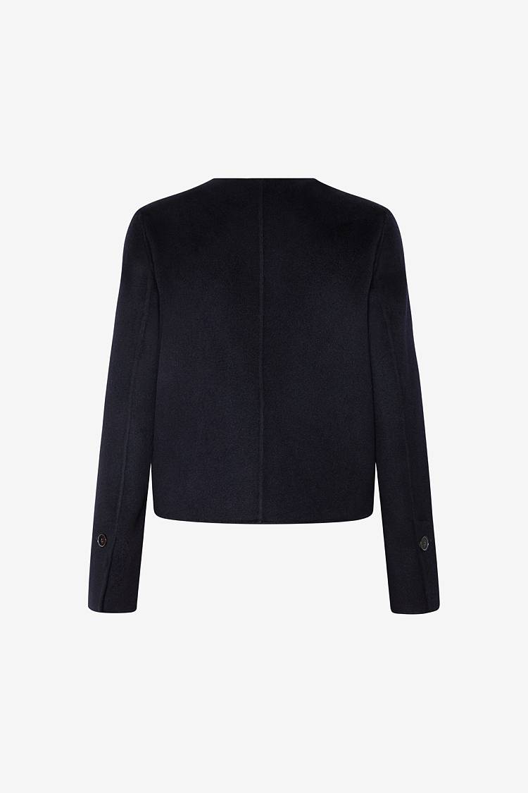 Sly 010 Kragenlose Doubleface-Jacke mit aufgesetzten Taschen Sonderangebote