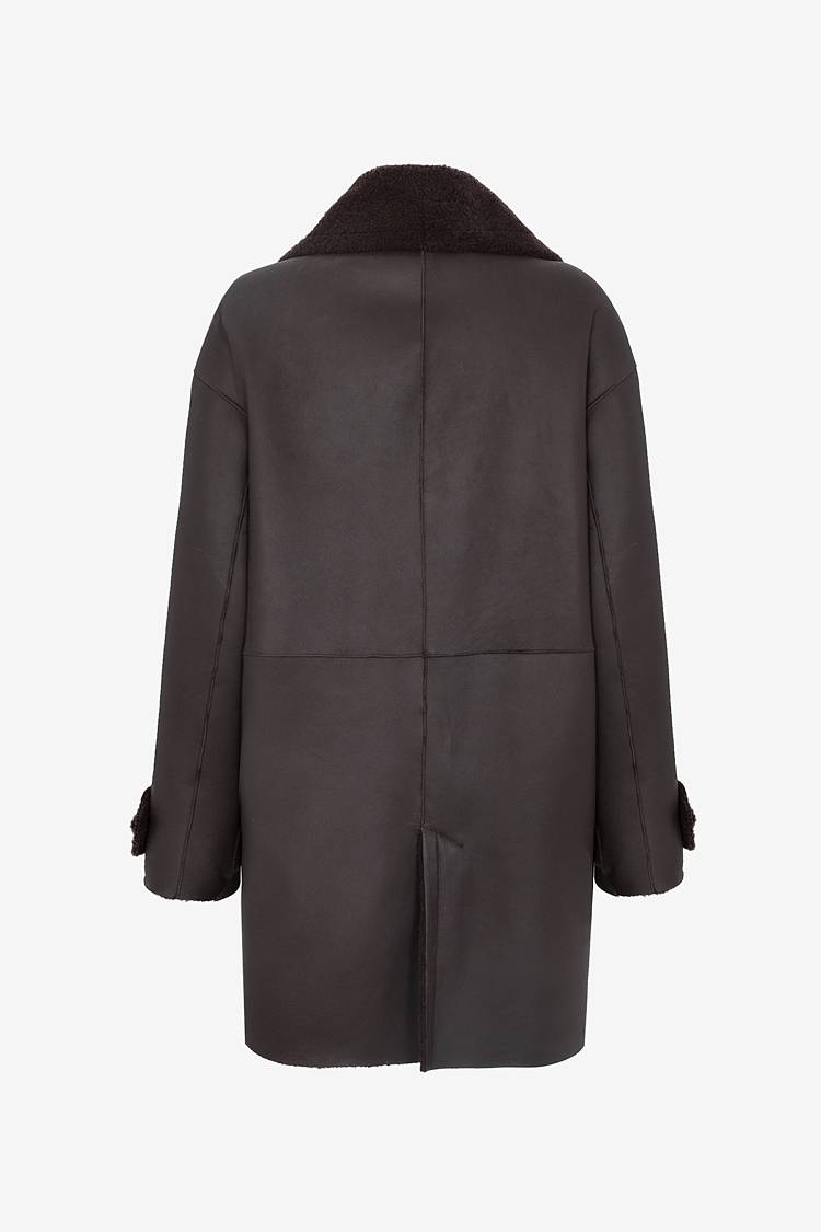 Sly 010 Ledermantel mit Lammfell Schlussverkauf