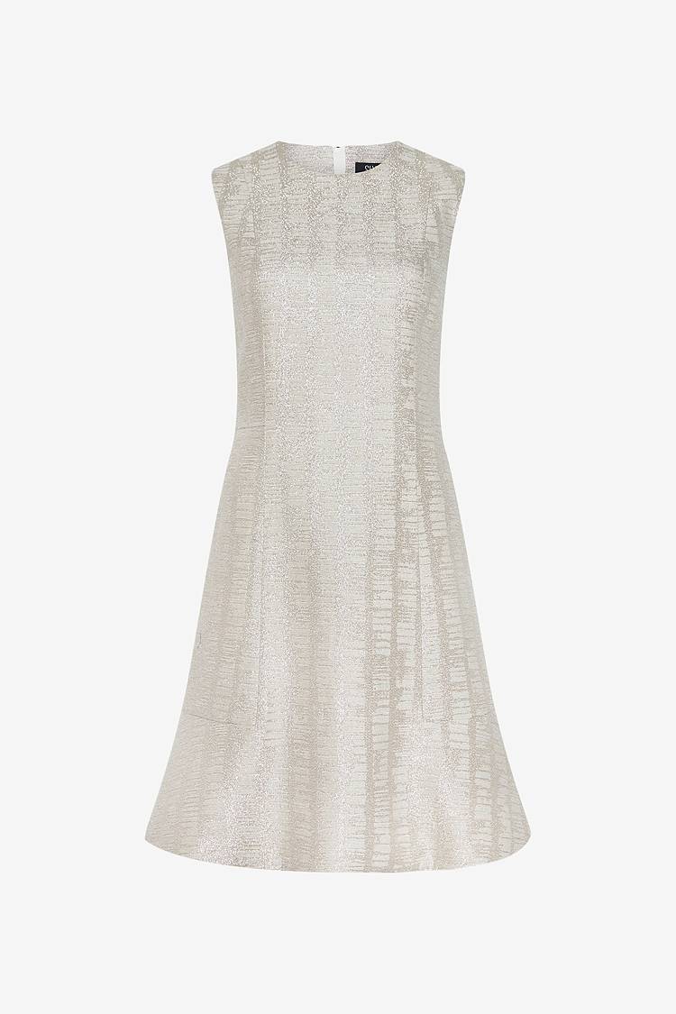 Sly 010 Tailliertes Kleid aus funkelndem Lurex-Jacquard Räumungsverkauf