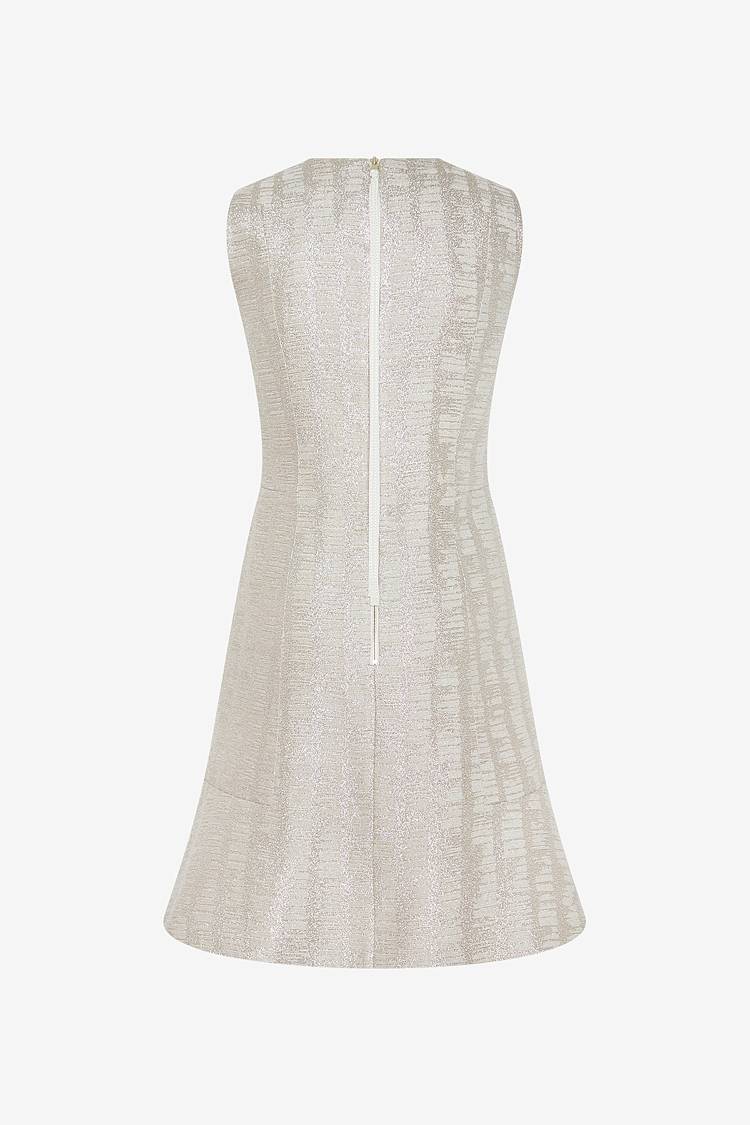 Sly 010 Tailliertes Kleid aus funkelndem Lurex-Jacquard Räumungsverkauf