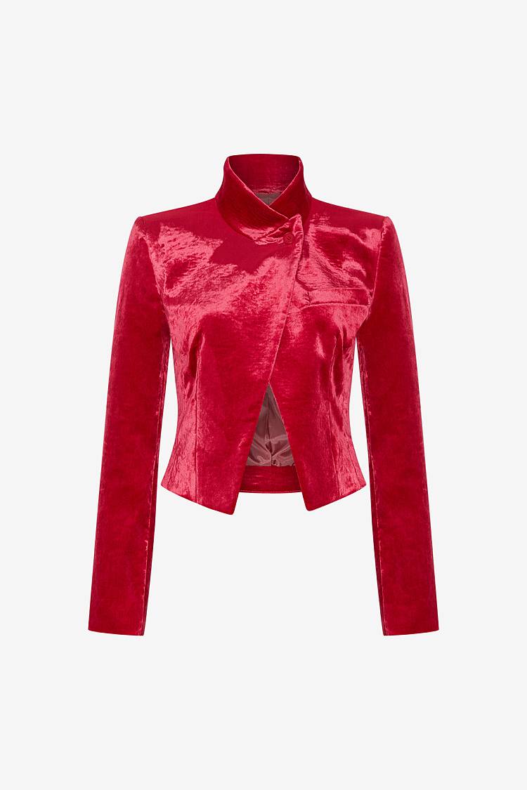 Sly 010 Kurze Samtjacke mit Stehkragen Letzte 3 Tage