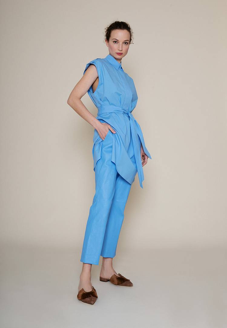 Sly 010 Klassische Hose aus Nappa Leder Kostenloser Versand international