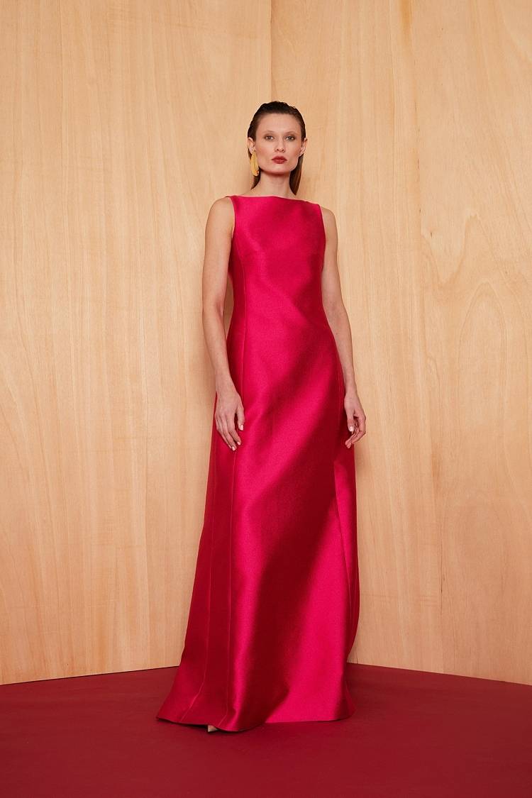Sly 010 Bodenlanges Kleid aus Taft Heißer Verkauf