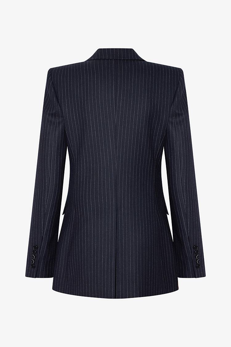Sly 010 Taillierter Einknopf-Nadelstreifen-Blazer aus Wolle Bis zu 60% Rabatt