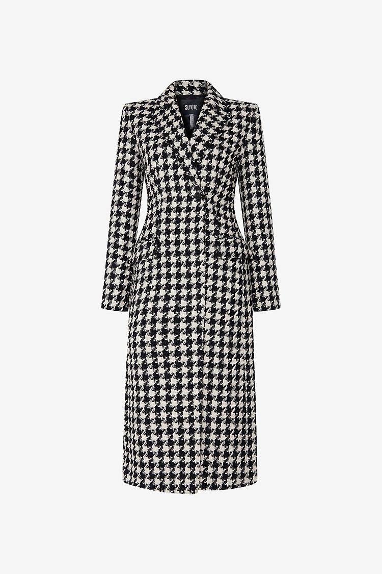 Sly 010 Tailored Coat with Houndstooth Pattern Vierteljährliche Förderung