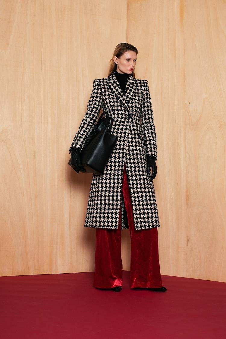Sly 010 Tailored Coat with Houndstooth Pattern Vierteljährliche Förderung