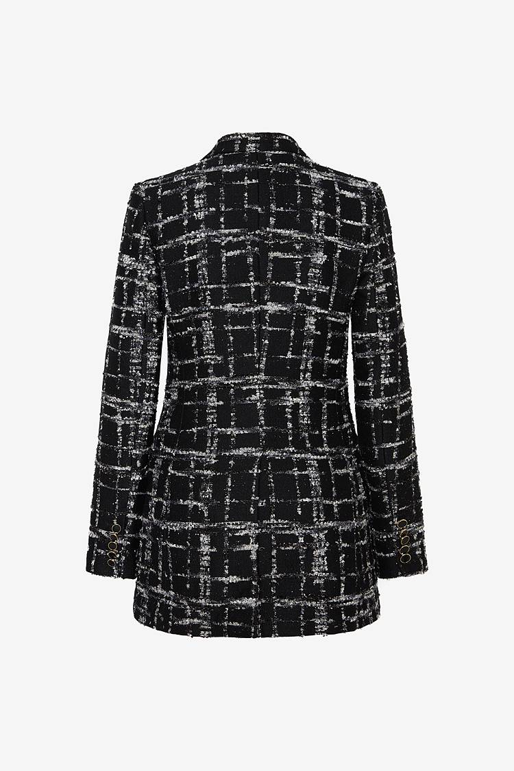 Sly 010 Doppelreihiger Tweed-Blazer mit Emailleknöpfen Begrenztes Angebot
