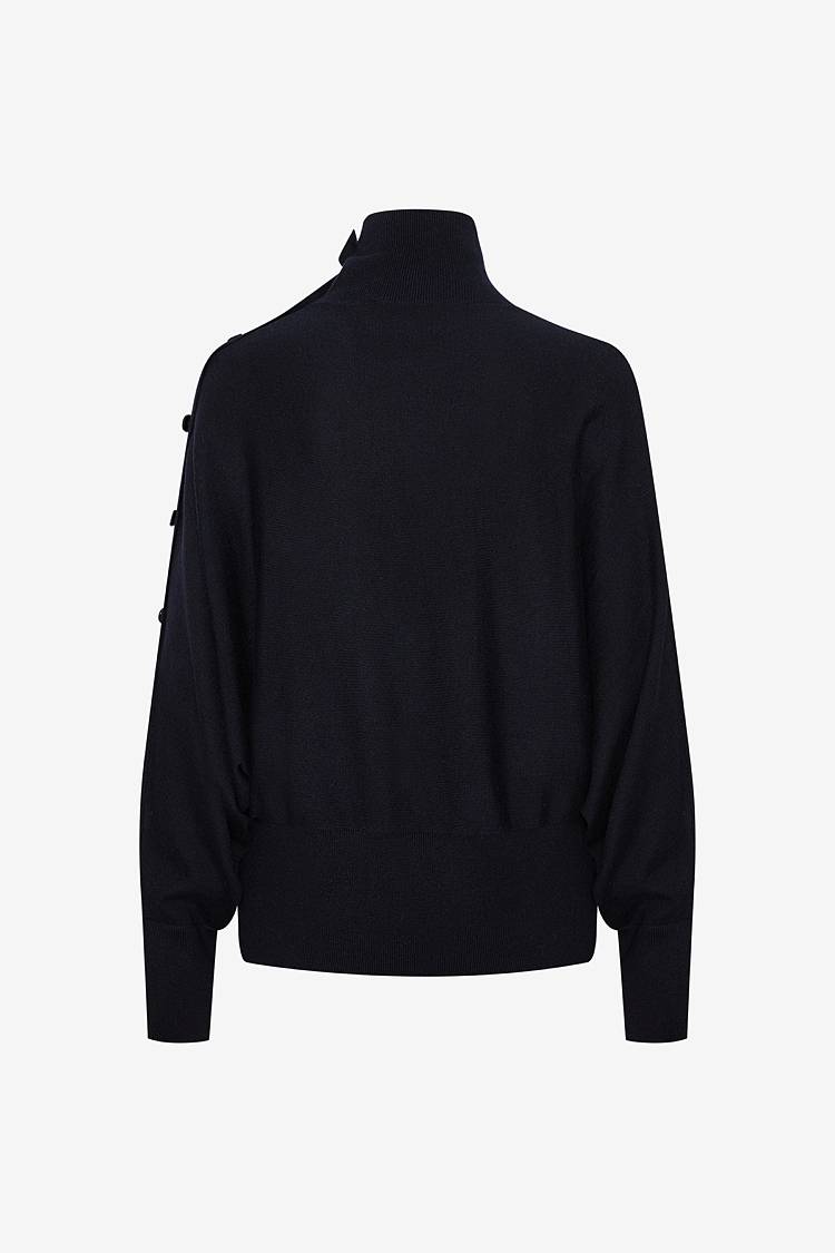 Sly 010 Rollkragenpullover mit Zierknöpfen Saisonschlussverkauf