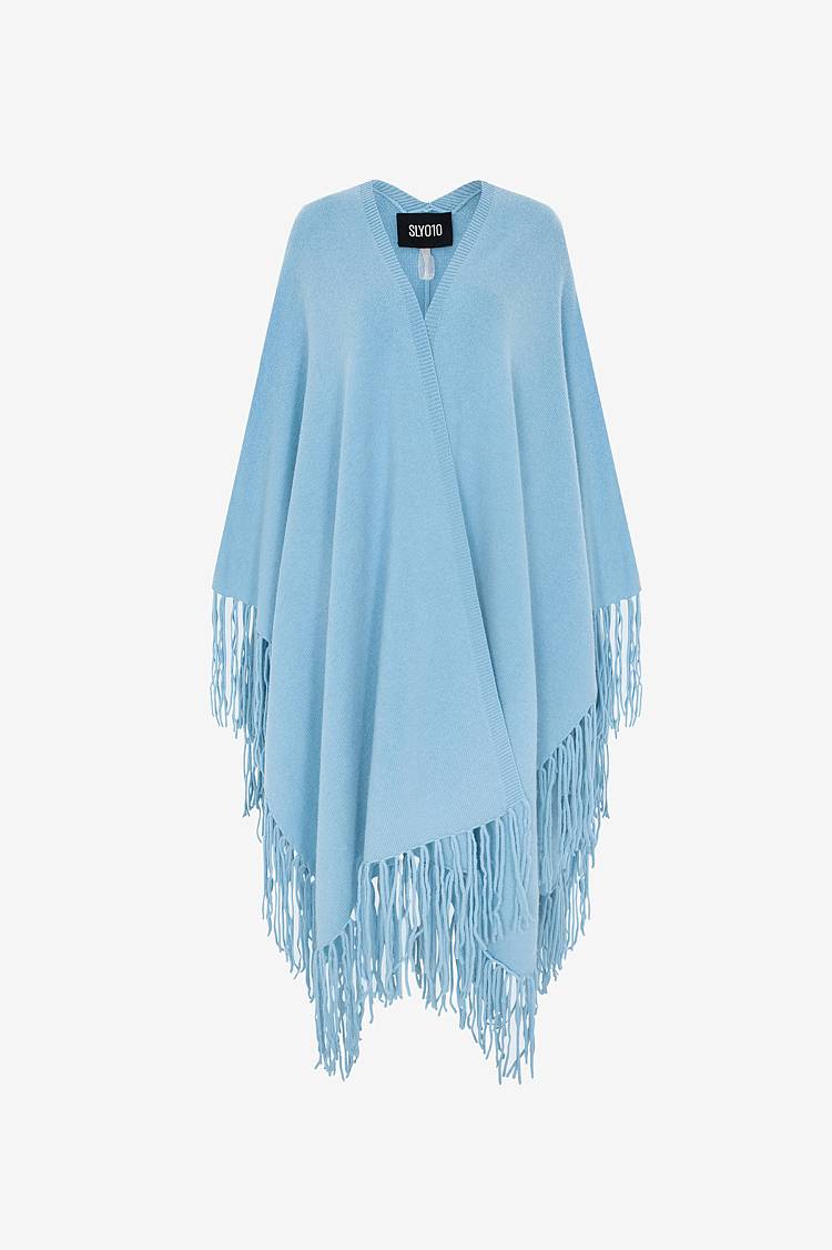 Sly 010 Kaschmir Poncho mit Fransen Jubiläumsangebot