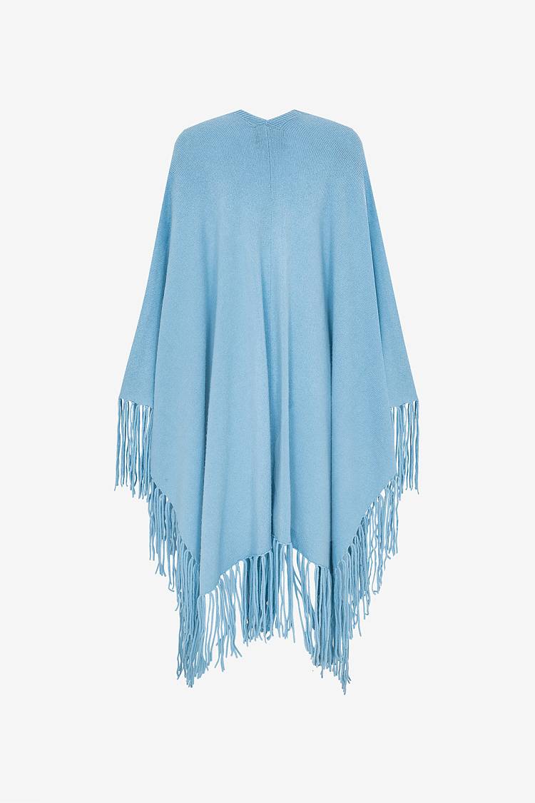 Sly 010 Kaschmir Poncho mit Fransen Jubiläumsangebot