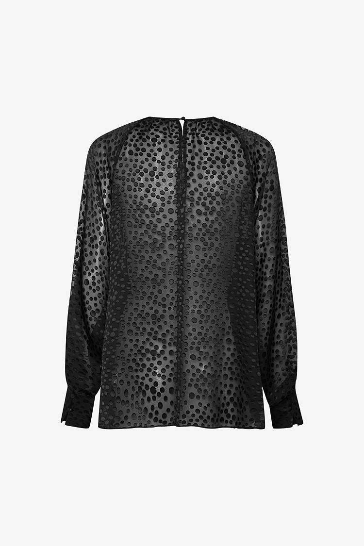 Sly 010 Polka Dot Bluse mit gerüschtem Halsausschnitt Online
