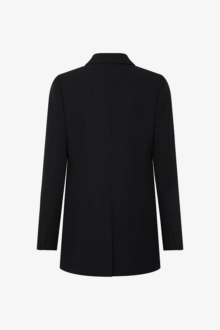 Sly 010 Knopfloser Smoking-Blazer aus Crêpe-Envers-Satin Angebote