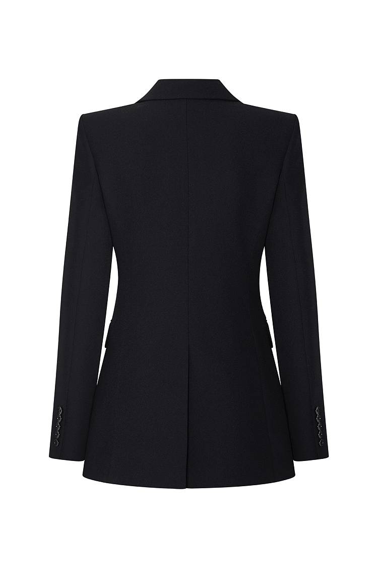 Sly 010 Taillierter Einknopf-Blazer aus Crêpe-Envers-Satin im Angebot