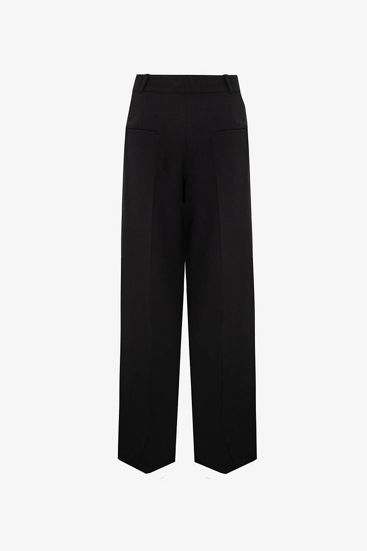 Sly 010 Gerade Hose mit Bundfalte aus Crêpe-Envers-Satin Schlussverkauf