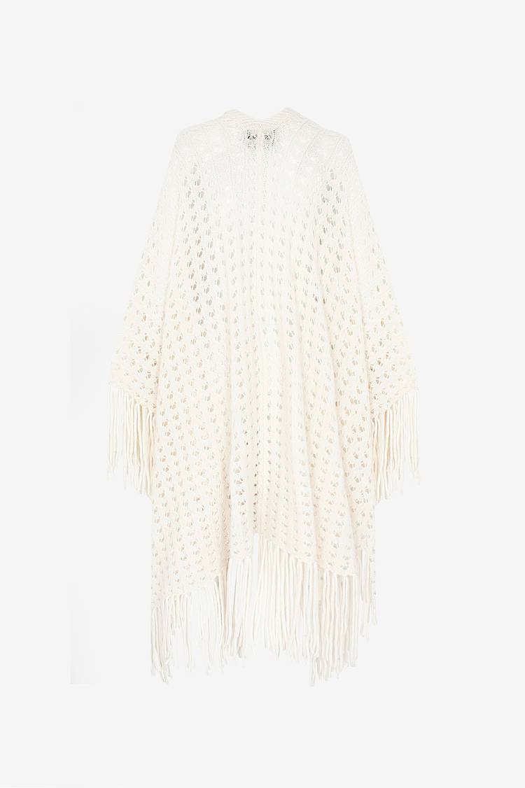 Sly 010 Kaschmir-Seiden Poncho mt Fransen Flash Sale