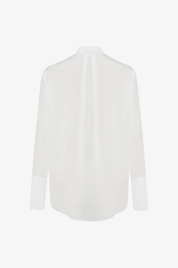 Sly 010 Schlichte Seidenbluse mit V-Ausschnitt Große Rabatte