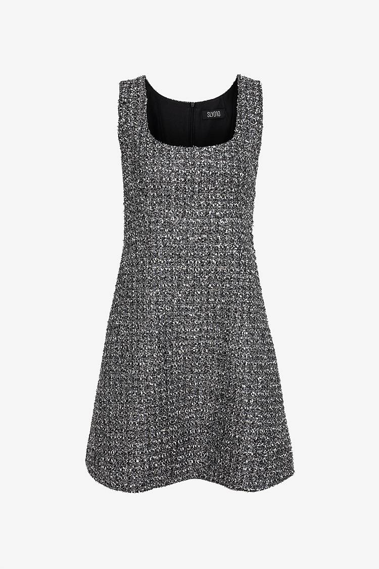 Sly 010 Feminines Kleid aus glitzerndem Tweed Nur für heute