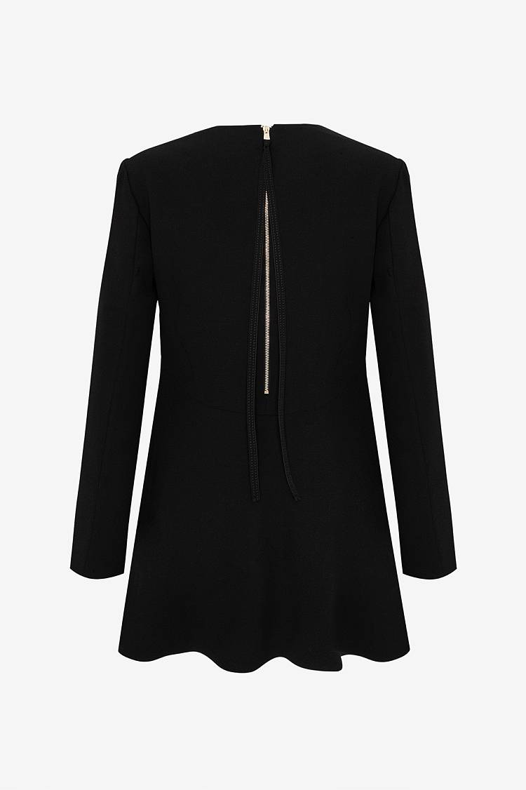 Sly 010 Minimalistisches langärmliges Top aus Crêpe Bis zu 55% Rabatt