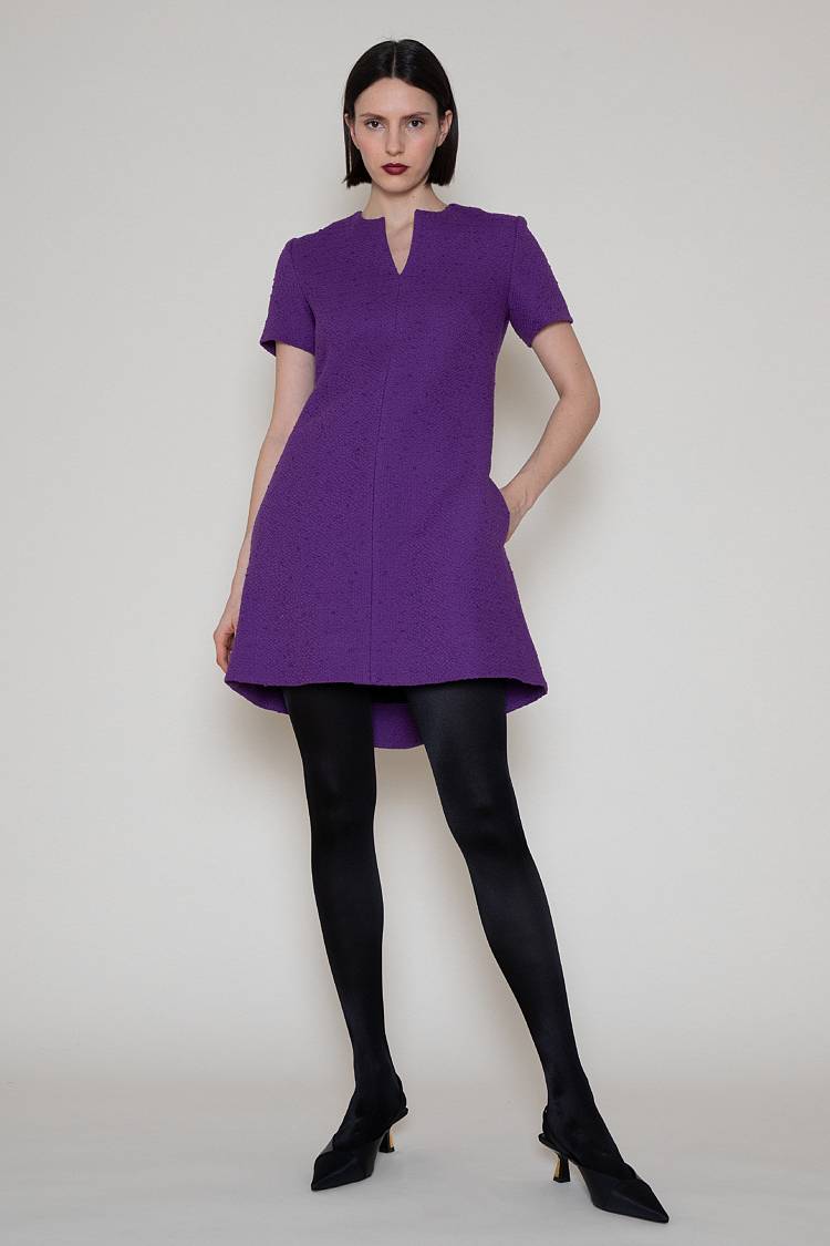 Sly 010 Schlichtes Tweedkleid mit Seitentaschen Nur noch ein Tag übrig
