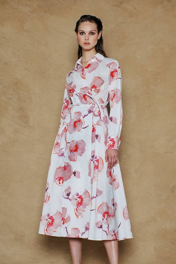 Sly 010 Midi-Wickelkleid aus Baumwolle mit Blumendruck Muttertagsangebot