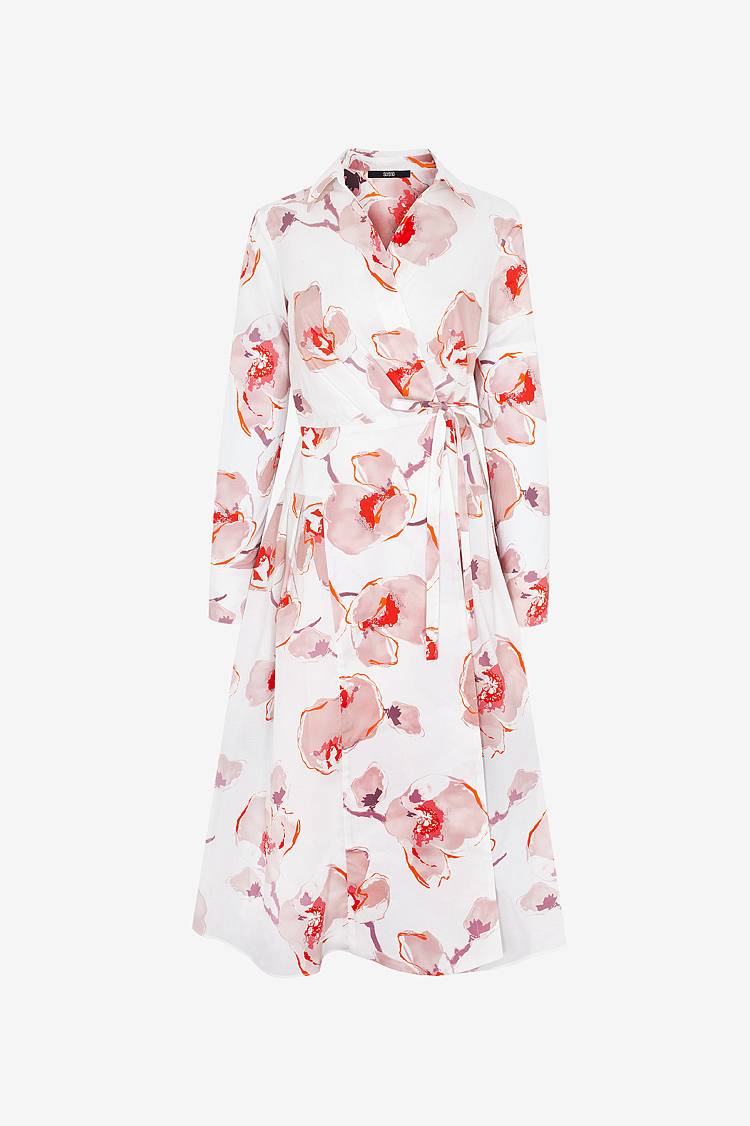 Sly 010 Midi-Wickelkleid aus Baumwolle mit Blumendruck Muttertagsangebot