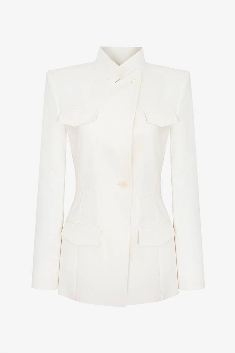 Sly 010 Taillierter Blazer aus Baumwoll-Crêpe Valentinstagsangebot