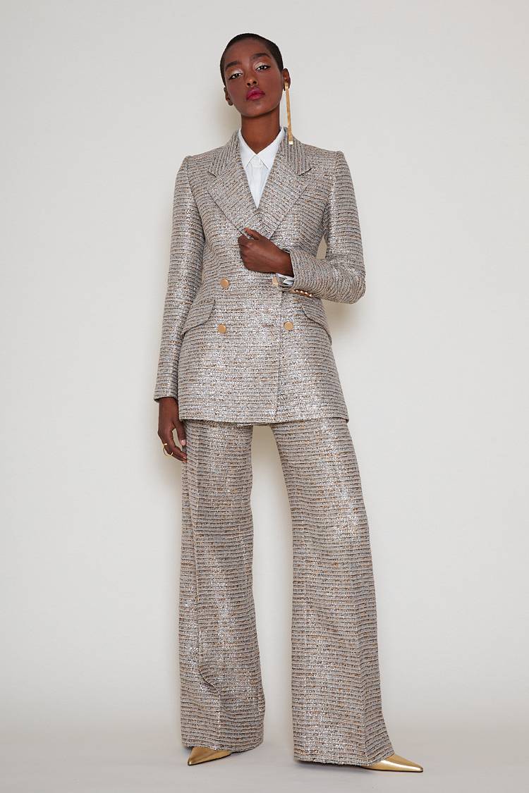 Sly 010 **Doppelreihiger Blazer aus Tweed** Neueste Mode